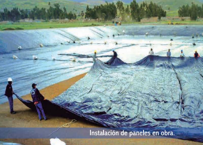 instalacion de paneles de geomembrana de pvc